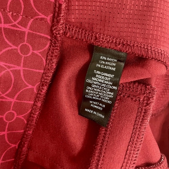 BETABRAND Pencil Dress Pants Skinny-Leg Red Geometric Floral Pockets Small - Picture 10 of 11